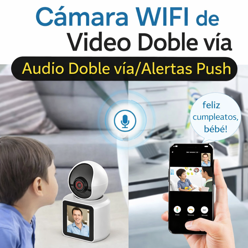 Cámara de Seguridad WiFi 360° con Videollamada – Control Total Desde tu Celular