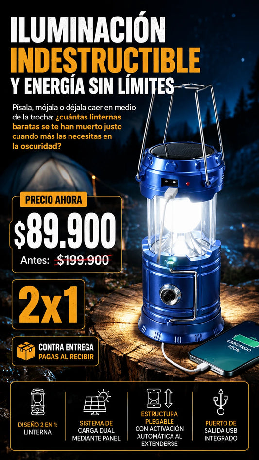 LAMPARA SOLAR CON LINTERNA