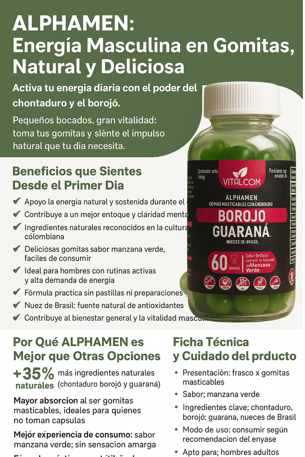 ALPHAMEN: Energía en Gomitas, Natural y Deliciosa