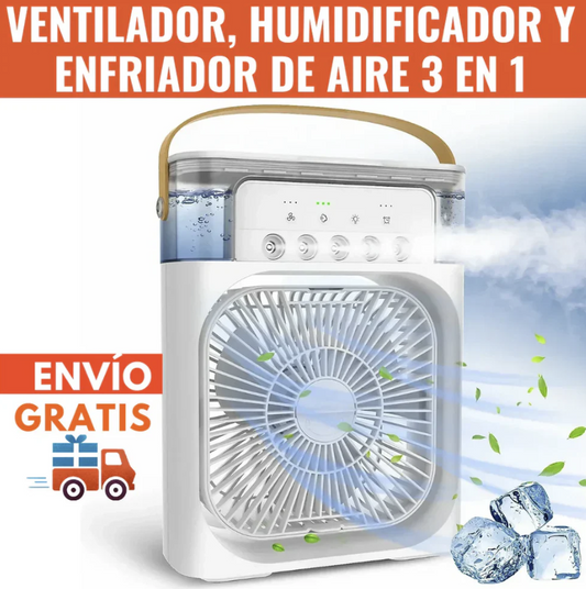 Transforma Tu Espacio: Ventilador + Humidificador + Difusor 3-en-1 para Aire Fresco, Humedo y Fragante