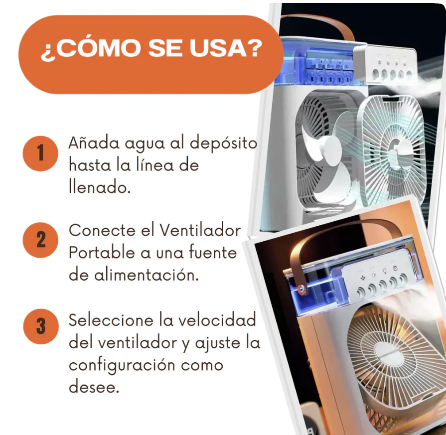 Transforma Tu Espacio: Ventilador + Humidificador + Difusor 3-en-1 para Aire Fresco, Humedo y Fragante