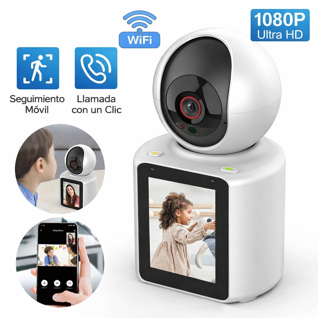 Cámara de Seguridad WiFi 360° con Videollamada – Control Total Desde tu Celular