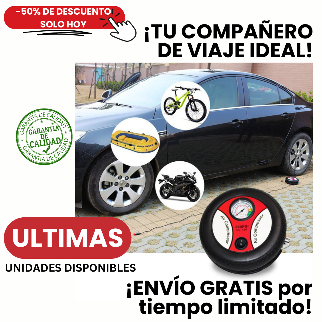 MINI COMPRESOR: Compacto, potente y listo para ayudarte en cualquier situación
