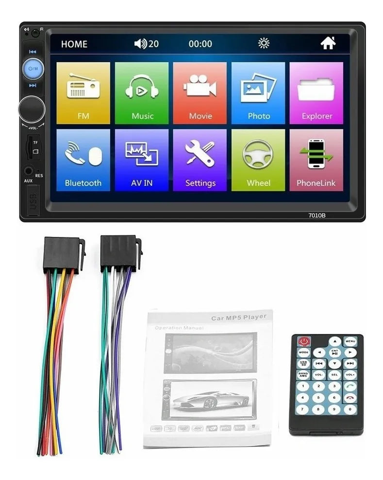 Pantalla carro 7018B 2 DIN – Conecta, disfruta y conduce con estilo- GRATIS CAMARA REVERSA