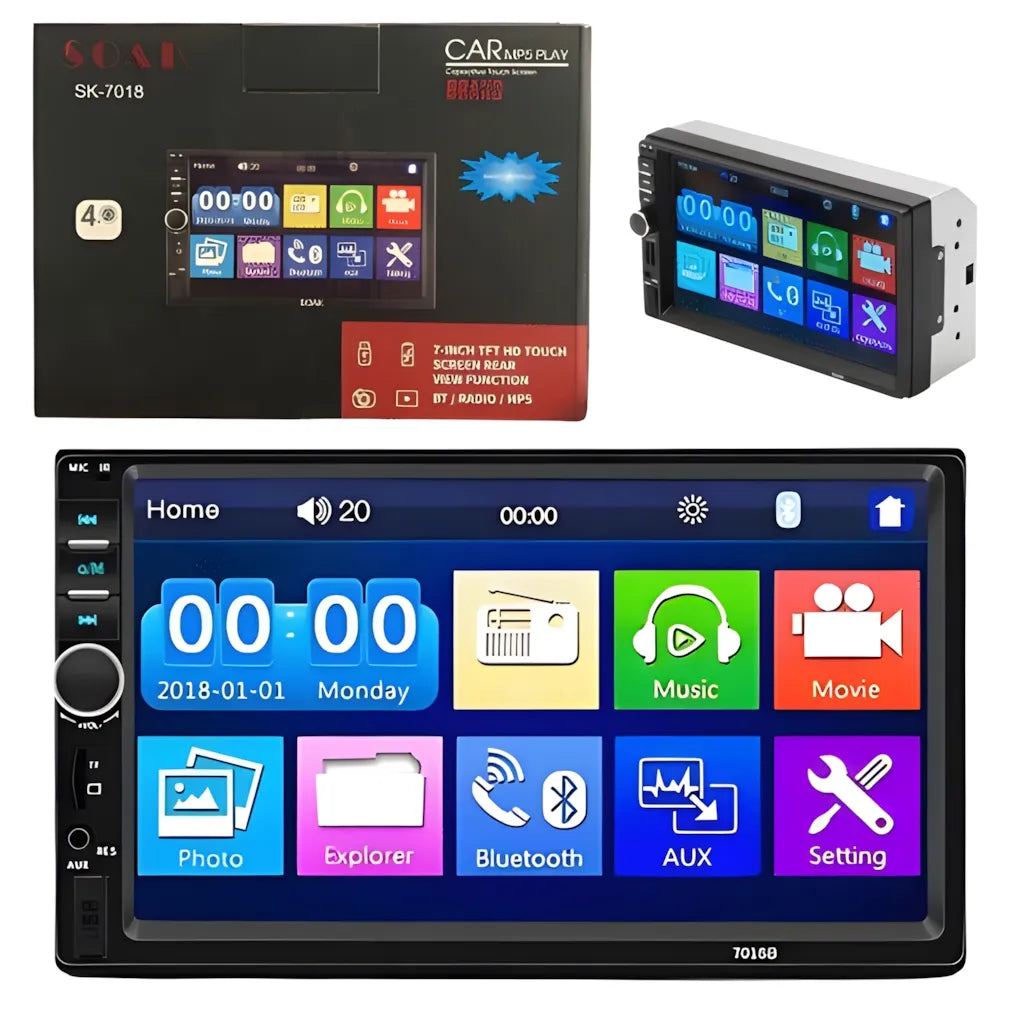 Pantalla carro 7018B 2 DIN – Conecta, disfruta y conduce con estilo- GRATIS CAMARA REVERSA