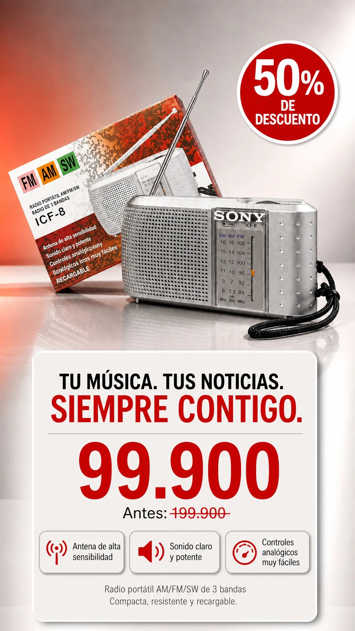 RADIO SONY PEQUENO