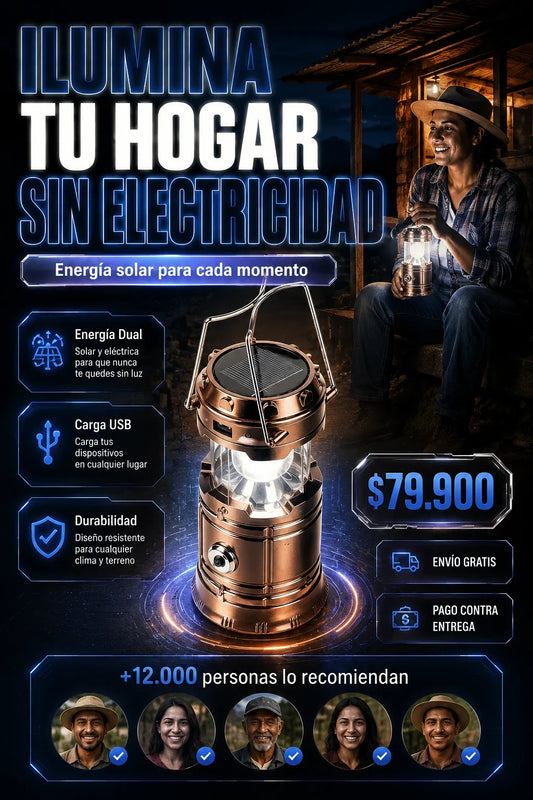 lampara linterna solar